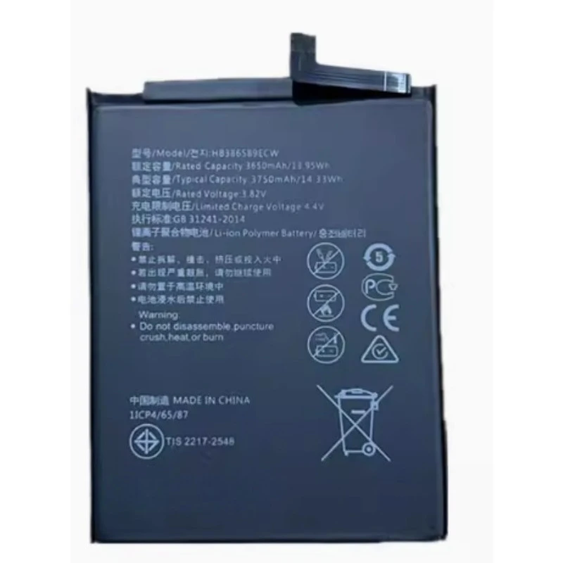 New Replacement Mobile Phone Battery HB386589ECW 3.82V 3750mAh for Huawei P10 Plus Honor 8X  View 10 V10 Mate 20 Lite  Nova 3/4