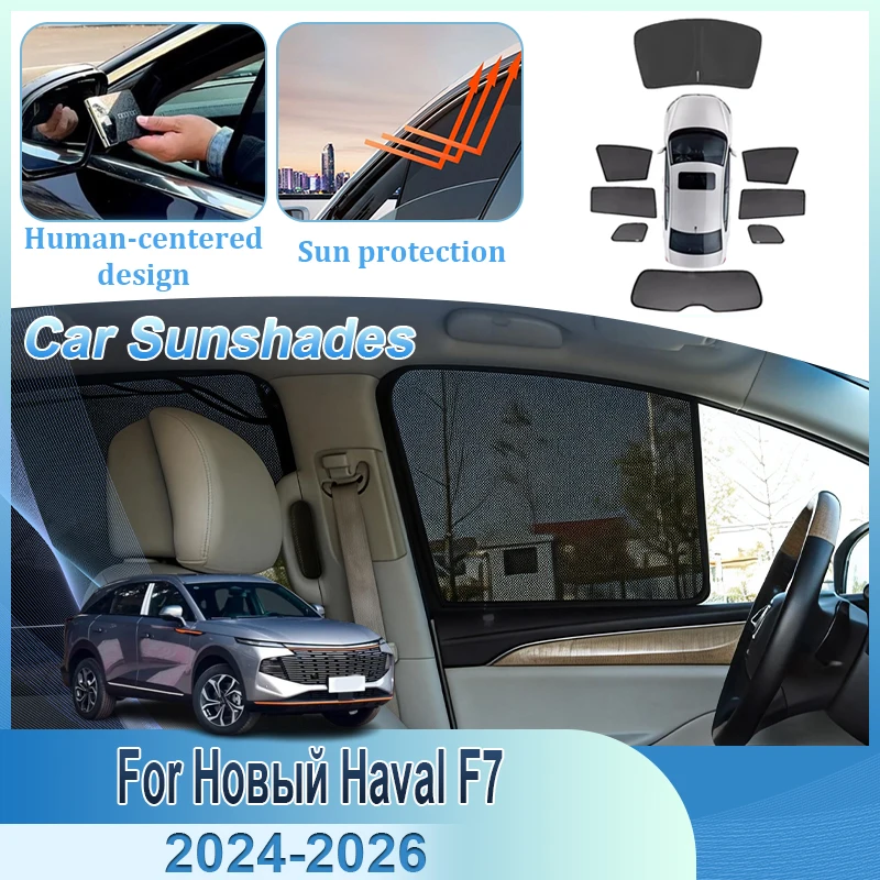 

For Новый Haval F7 Shenshou 2024-2026 MK2 Sunshades Privacy Protection Magnetic Heat Insulation Visor Car Sun Shades Access