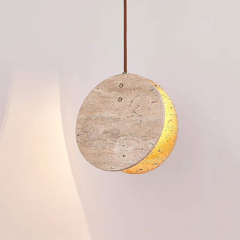 

Wabi Sabi Yellow Stone Led Small Pendant Lamp Nordic Cream Style Home Decoration Living Room Bedroom Bedside Rotundity Droplight