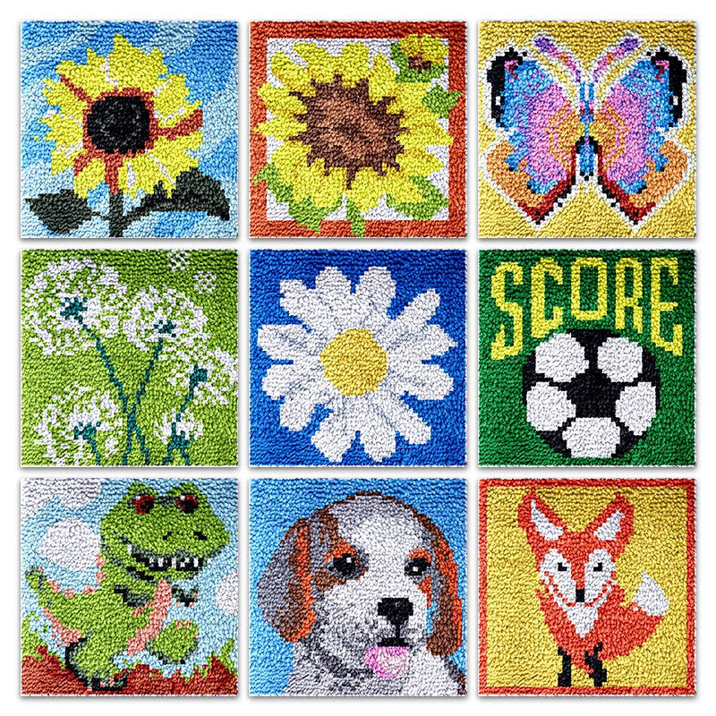 

Crochet latch hook kits Knot buttons package carpet embroidery set plastic canvas cradiy tinkering diy rugs mat smyrna haaknaald