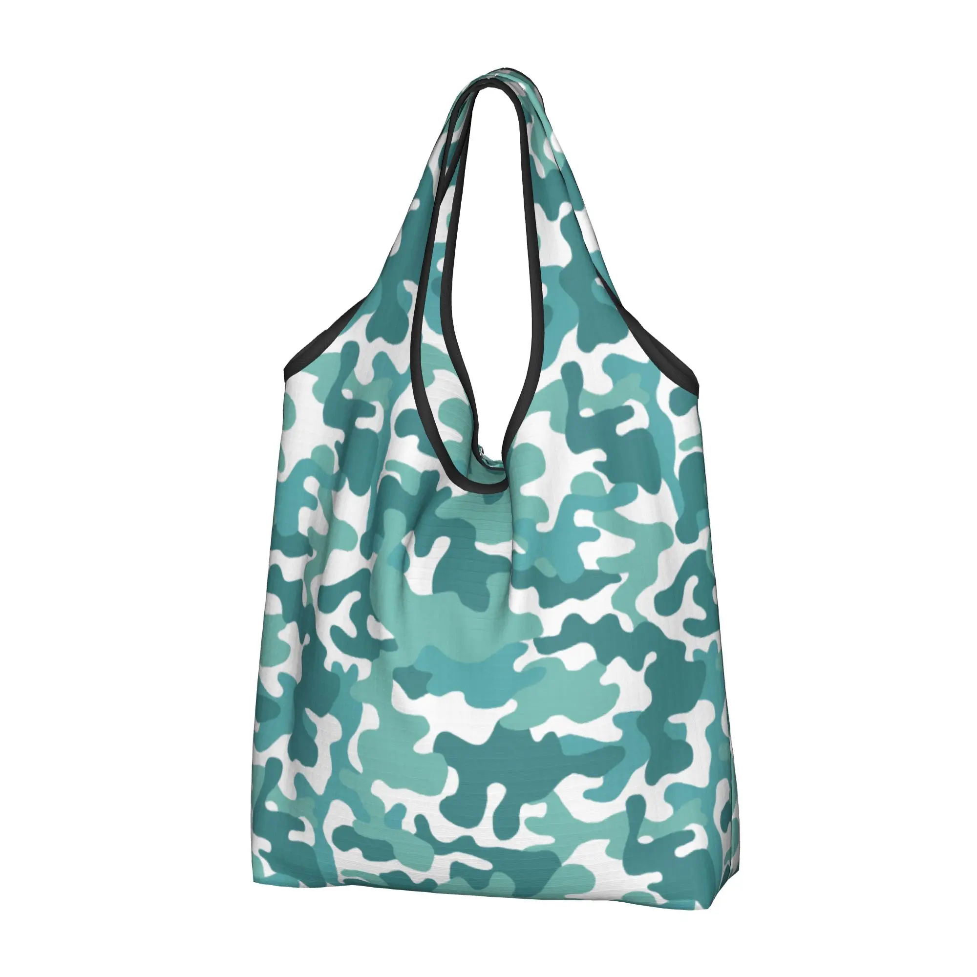 Fashion Camouflage Camo Tactical Shopping Tote Bags Portable Military Army Camo Groceries Shopper Shoulder Bag
