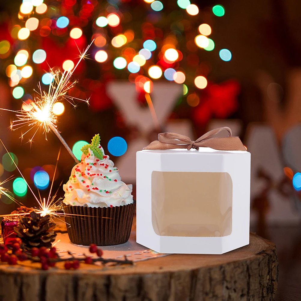 

Exquisite Gift Box Packaging For Wedding Favor Christmas Dessert Cake Cupcake Cookie Bakery Treats Candy Storage Boxes Bowknot