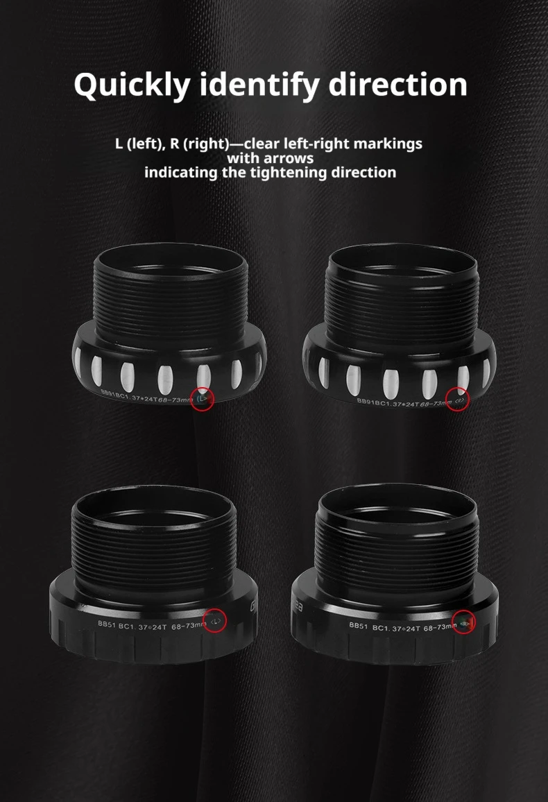 Gineyea BSA Tretlager mit Keramiklager, 24mm 29mm Spindel, 68mm 73mm 100mm 120mm für MTB und Rennräder – Detail 7