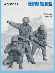 1/35 Resin figure unpainted model Kit, German Soldier (3 people), unassembled and unpainted GK,1140R
