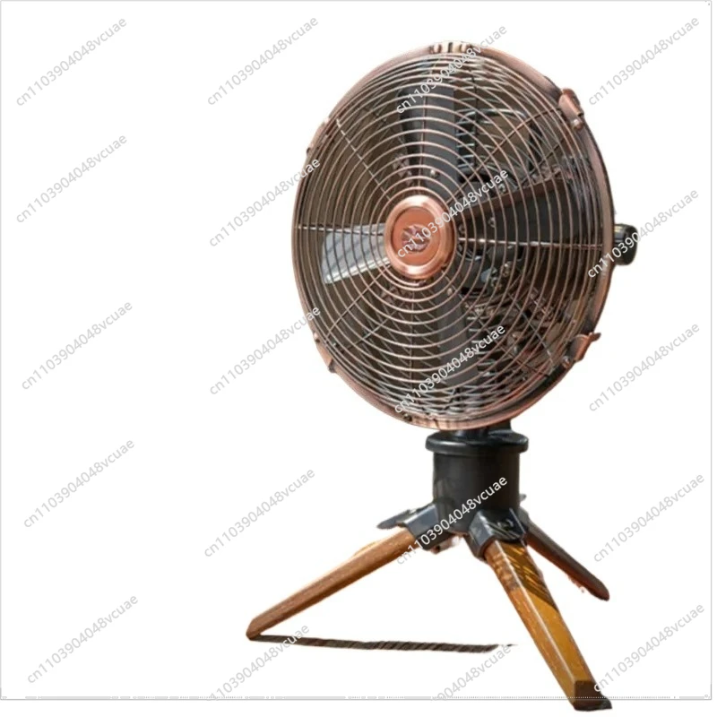 

For 220V Metal Desk Fan 8 Inch Wooden Tripod Left Right Oscillating Fan for Home Office Antique Style,Three Speed Adjustment