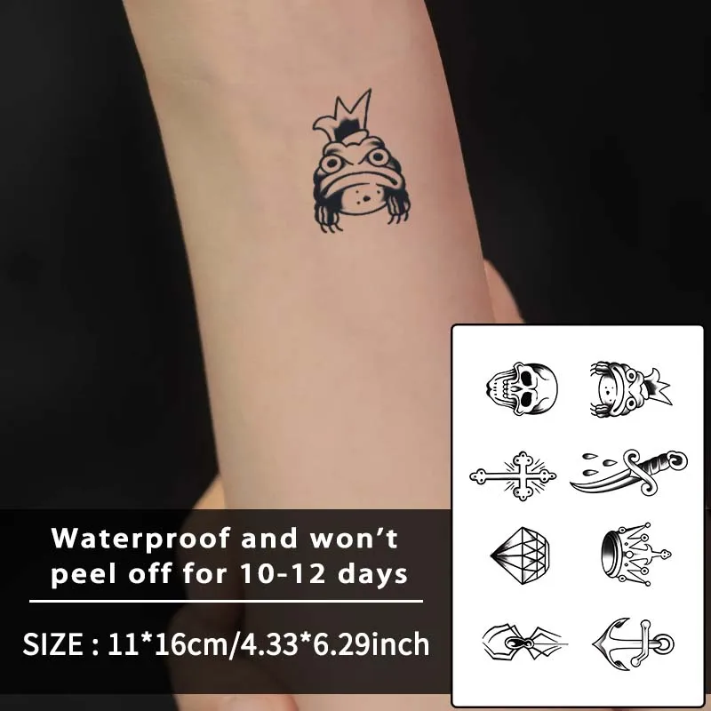 

1Pc Small Pattern Combination Waterproof Temporary Tattoo Stickers, Long-lasting Waterproof for One to Two Weeks, For Arm, Leg.