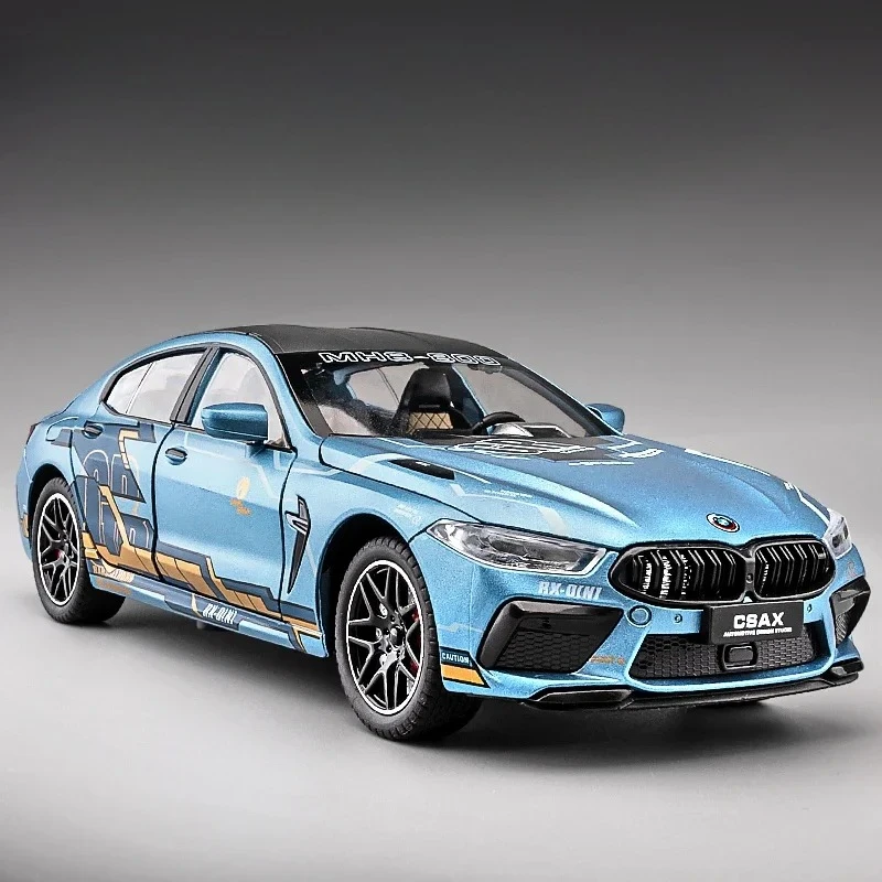 Similation 1:24 M8 Supercar Alloy Car Model Sound And Light Pull Back Die Cast 's Toy Collectibles Birthday Gift