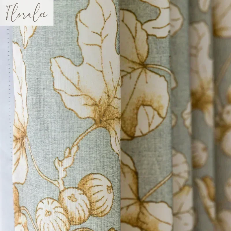 Big Leaf Fruit Pattern Print Autumn Winter Warm Atmosphere Curtains For Living Room Bedroom Dining Study Vertically Custom Size