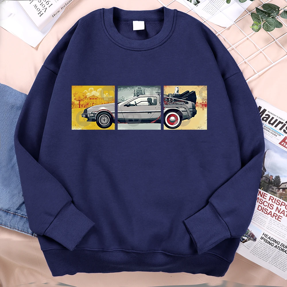 Back To The Future Movie Car Men Women Clothing Loose Hoody Casual Autumn Clothes Cartoon Hip Hop Sweatshirt Fleece Hoodie