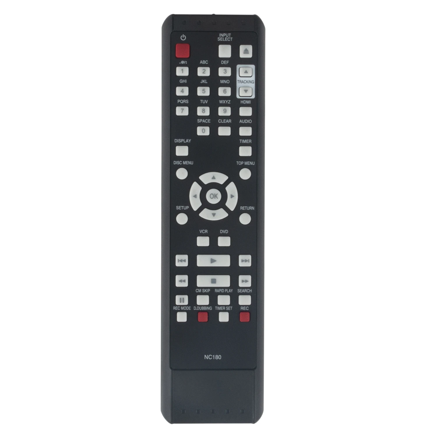Novo Controle Remoto de Substituição NC180UH NC180 para Gravador Combinado DVD VCR FUNAI DVDR ZV427FX4 ZV427FX4A ZV427FX4 A NC184UH NC184