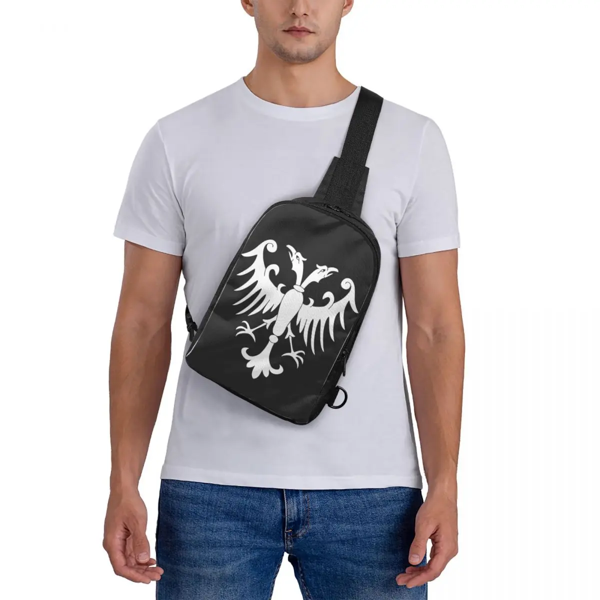

Coat Of Arms Of The Nemanjic Dynasty - Coat Of Arms Of Serbi Chest Bag Crossbody Backpack Sling Shoulder Bag For Men Daypack