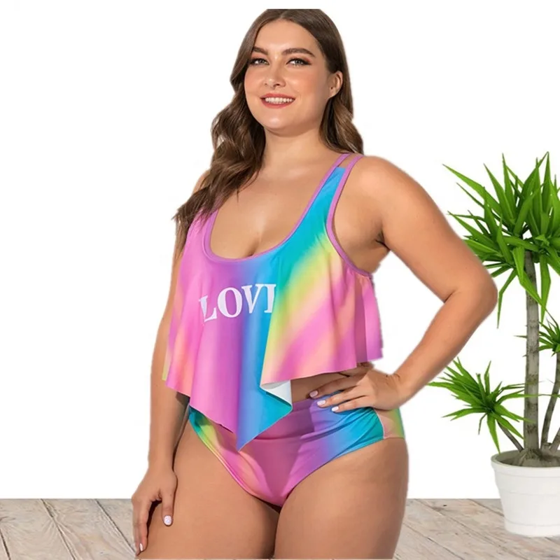 2022 New Arrival L 5XL Plus rozmiar dwa kawałki strój kąpielowy kostium kąpielowy Bikini dla dojrzałych kobiet hurtowych chiny