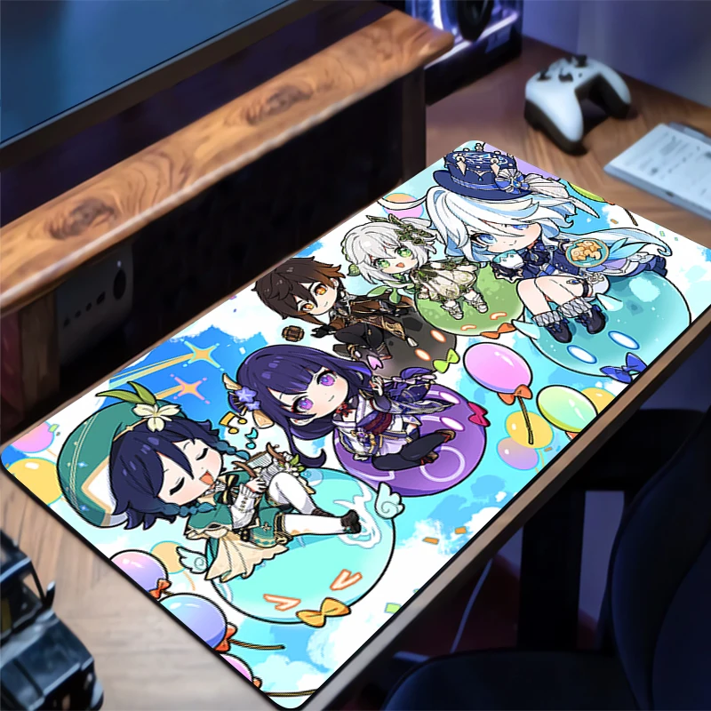 

Mouse Pad G-genshin Impact Design Non-Slip Desk Mat Gaming Accessories Stitched Edges For Home And Game For Gamer Mousepad