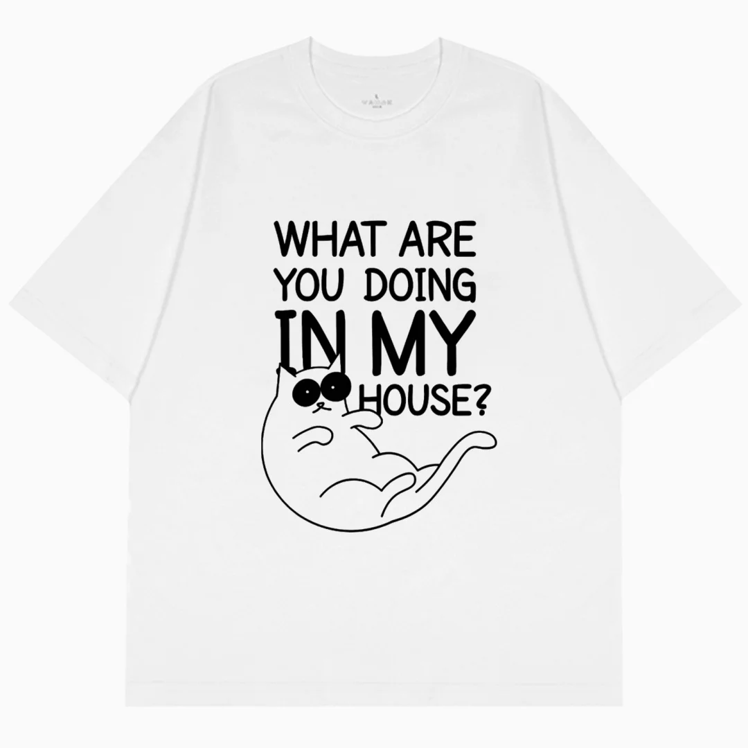 Cat-printed graphic T-shirt Summer Fashion Leisure High-end Versatile Breathable Sports Pure cotton Men's And Women's T-Shirt