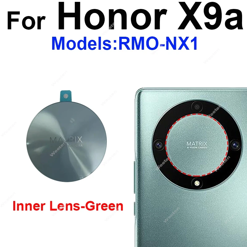 Back Rear Camera Glass Lens with Adhesive Sticker For Honor X9a RMO-NX1 Inner Camera Ring Lens Glass Replacement Repair Parts