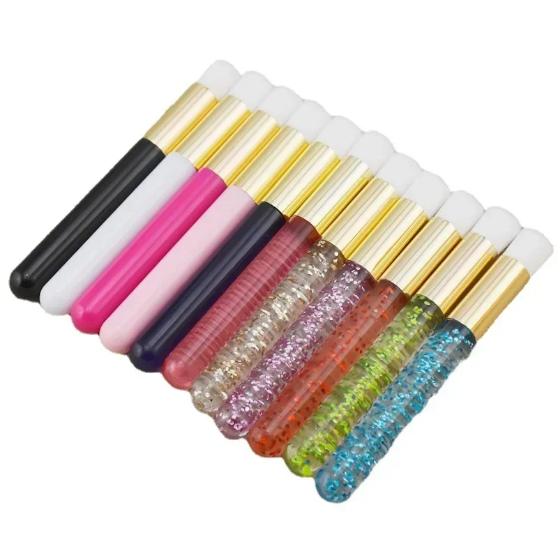 Brosse souple pour extension de cils, manche en perles de cristal, antarctique, accessoire de maquillage, 3/1 pièces