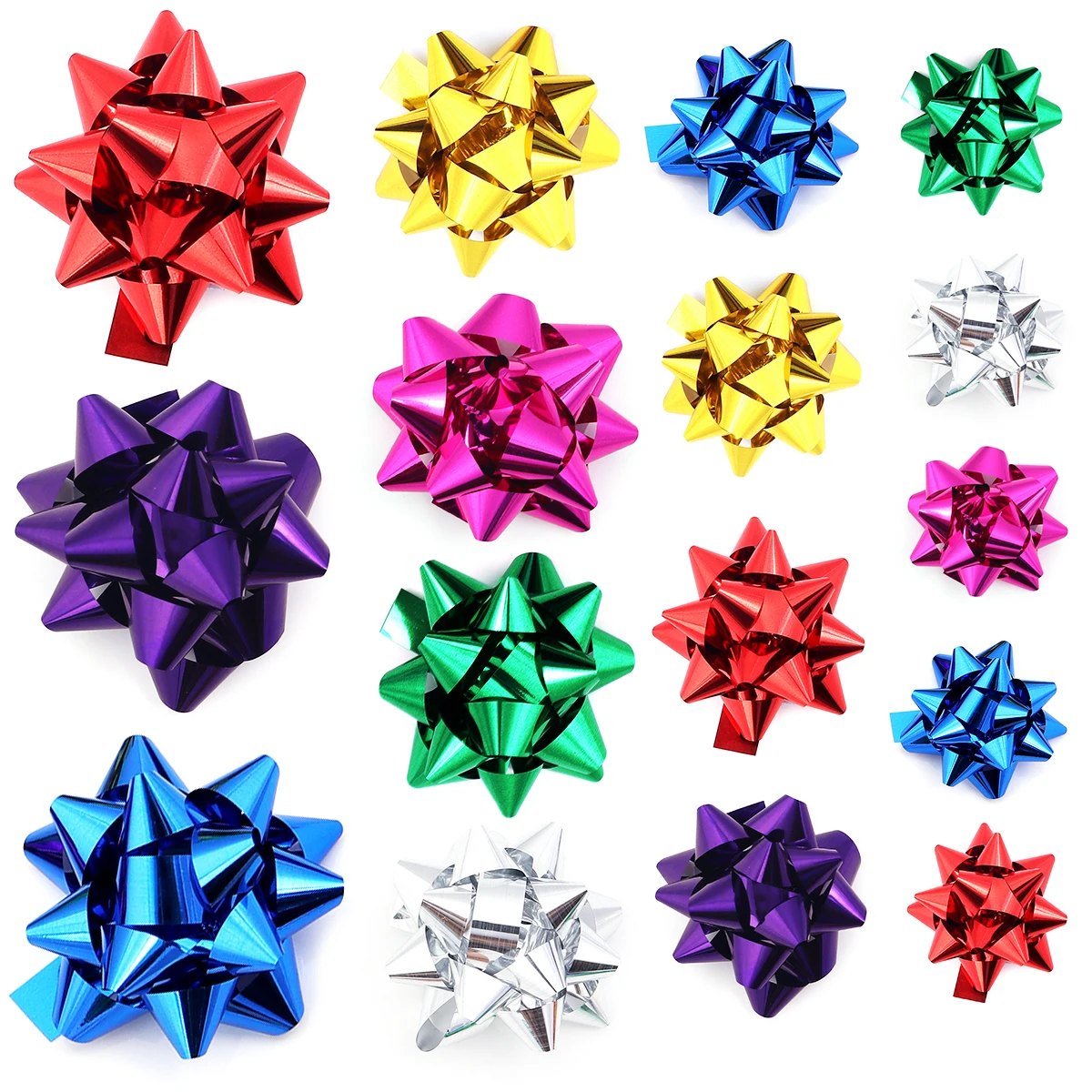 10-20Pcs/Lot Small Star Bows for Present Wrapping Multi Colors Christmas Ribbon Bows for Parties Birthdays Wedding Holidays
