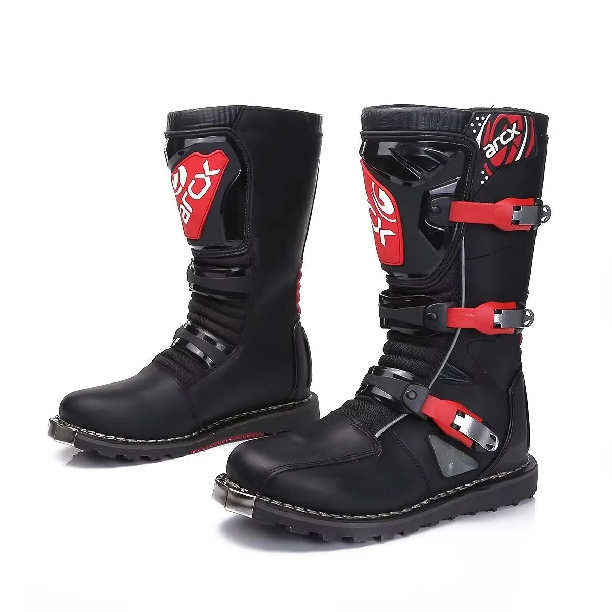 Botas de proteção para motocicleta, botas de motocross anti-queda até o joelho, antiderrapantes, para todos os terrenos, à prova d'água