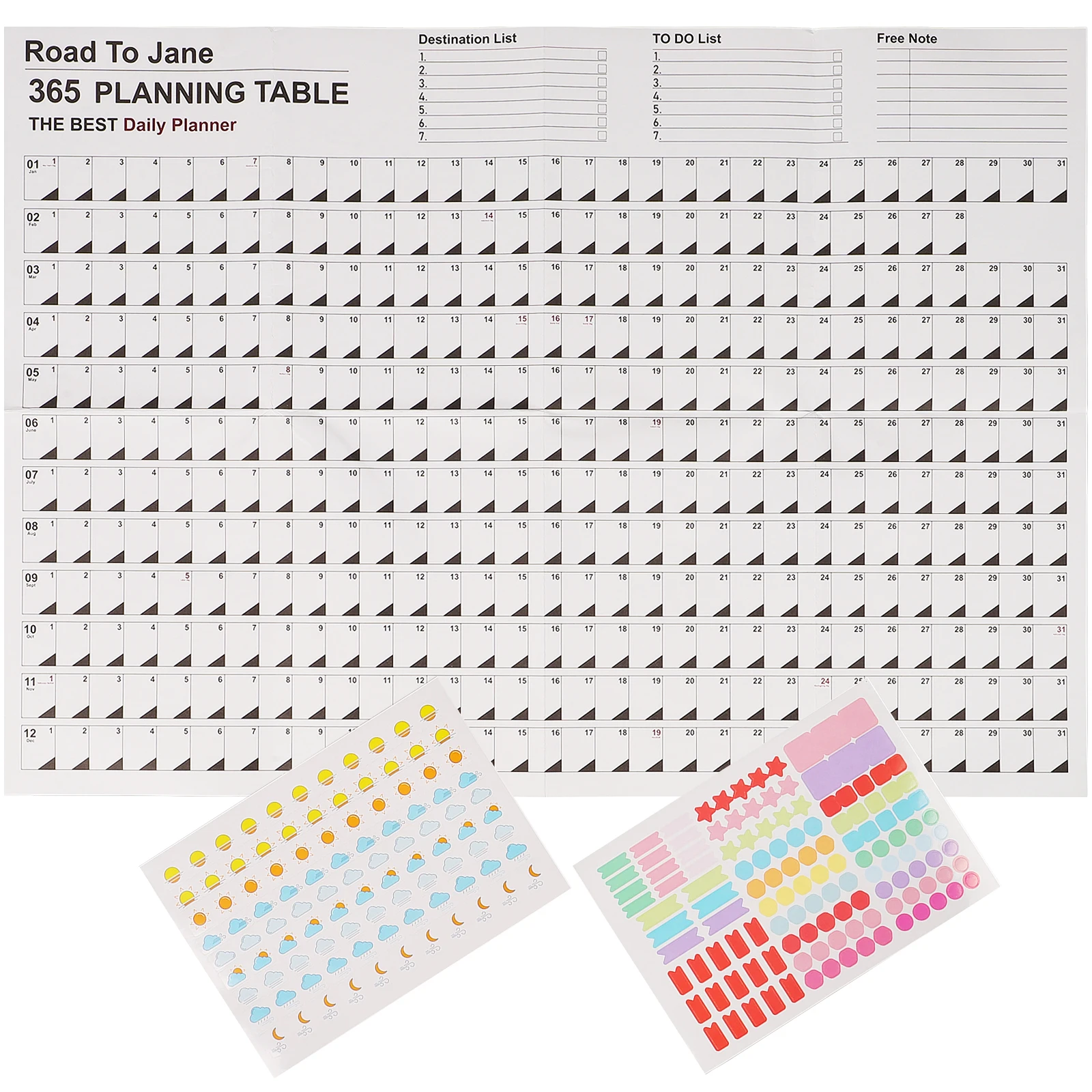 

Wall Calendar Poster Calendars Planner Decorative Annual Planning Hanging Paper