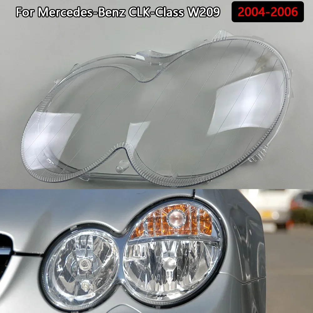 For Mercedes-Benz CLK-Class W209 2004-2006 (With patterns) Headlamp Cover Transparent Lampshade Lamp Shade Headlight Shell