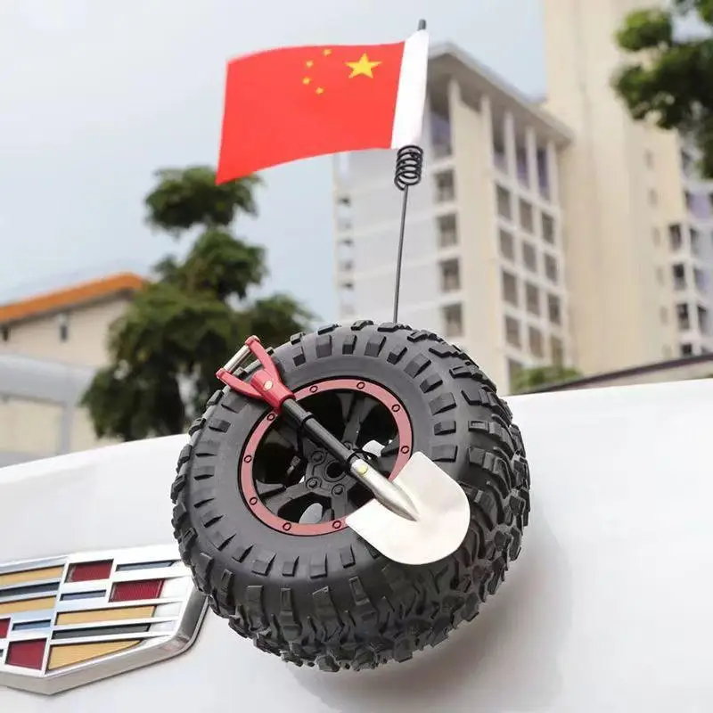 High Visibility Mini Spare Tire Decoration Kit Rubber Car Rear Ornament Simple Install Tire Model for Long Distance Travel Car E