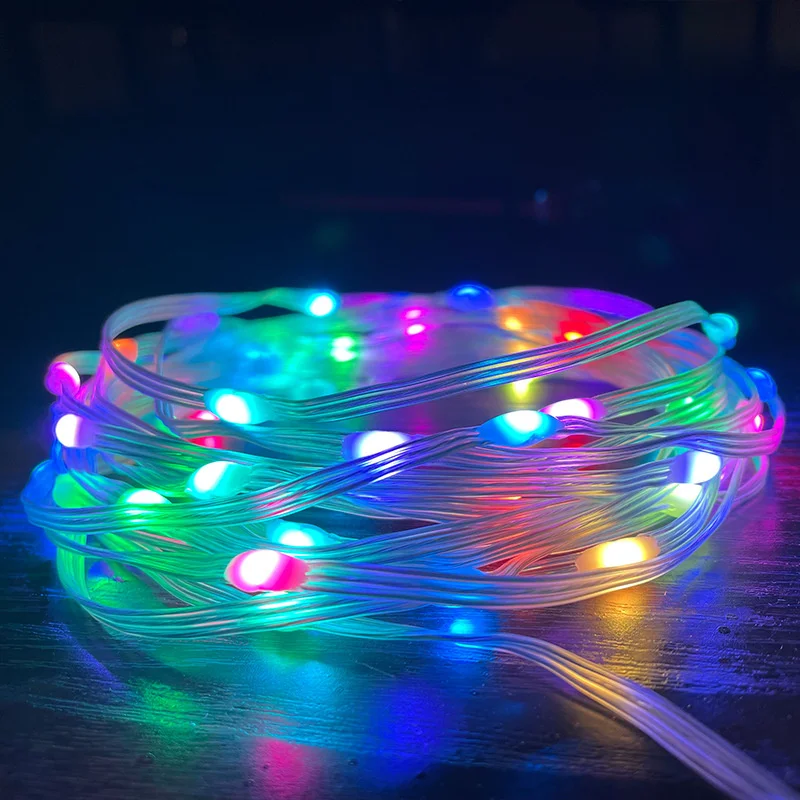 Struna LED Bluetooth RGBIC z baterią Dreamcolor Smart Fairy Lights String Lights Zasilana bateryjnie girlanda żarówkowa LED do domu