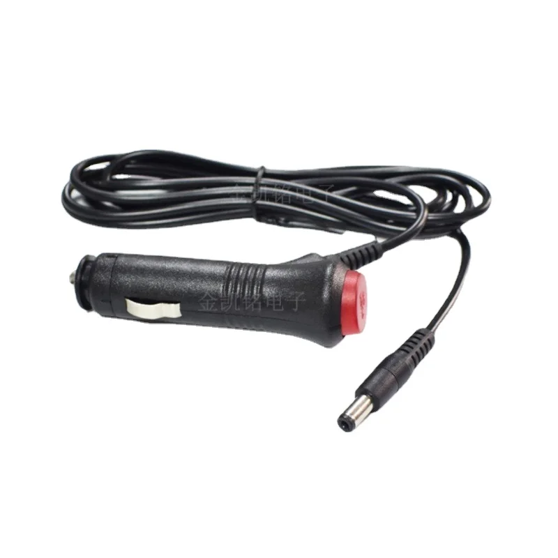 

0.3mm² Cigarette Lighter Male To DC5.5*2.1mm Female Cable, 12V 3A, Black, Car Charger Cable, 1.8m