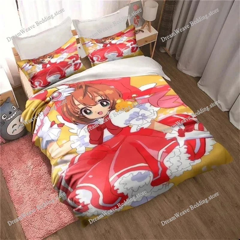

Cardcaptor Bedding Set Double All Season Duvet Cover Set Twin King Home Textile Single Boys Adult New Year Gift Luxury Gift