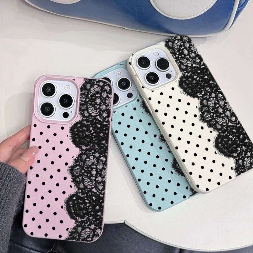 Schwarze Spitzen-Handyhülle mit USA-Flagge für iPhone 17 Air 16 16e 15plus 14 13 12 11 Pro Max – Anti-Fingerabdruck-Schutzhülle