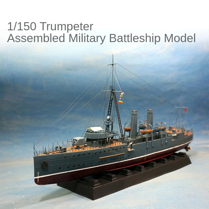 Trumpeter assemblato modello di nave da guerra simulazione 1/150 nave da guerra cinese Zhongshan Battleship modello di nave elettrica