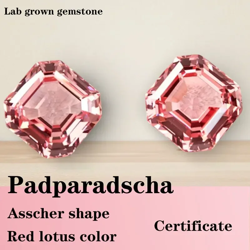Künstlicher Edelstein Padparadscha Roter Lotus-Farbton Runde Form Großhandel Verfügbar mit Zertifikat – Detail 7