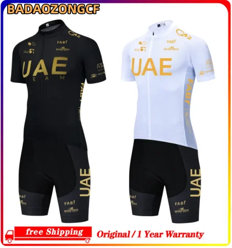 UAE Cycling Jersey Set 2025 Man's Team Short Sleeve Cycling Clothing MTB Bike Uniform Maillot Ropa Ciclismo Summer Bicycle Wear