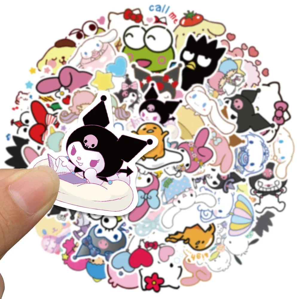 Cute Cinnamoroll Kuromi Stickers My Melody Decals for Laptop Phone Case Girls Sanrio Hello Kitty Anime Stickers Kids Toys