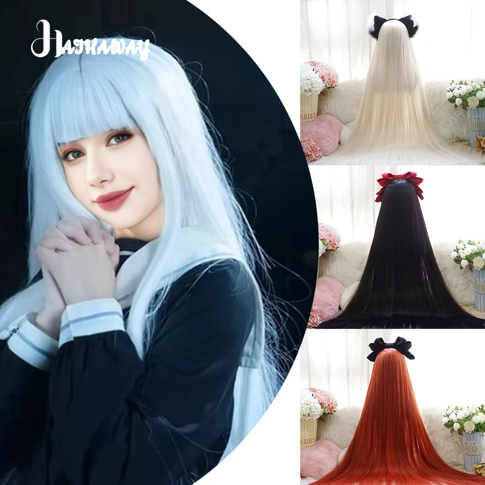 Synthetic Wig Cosplay120cmLolita Fake Rapunzel Straight Hair Golden Orange Natural Black And White