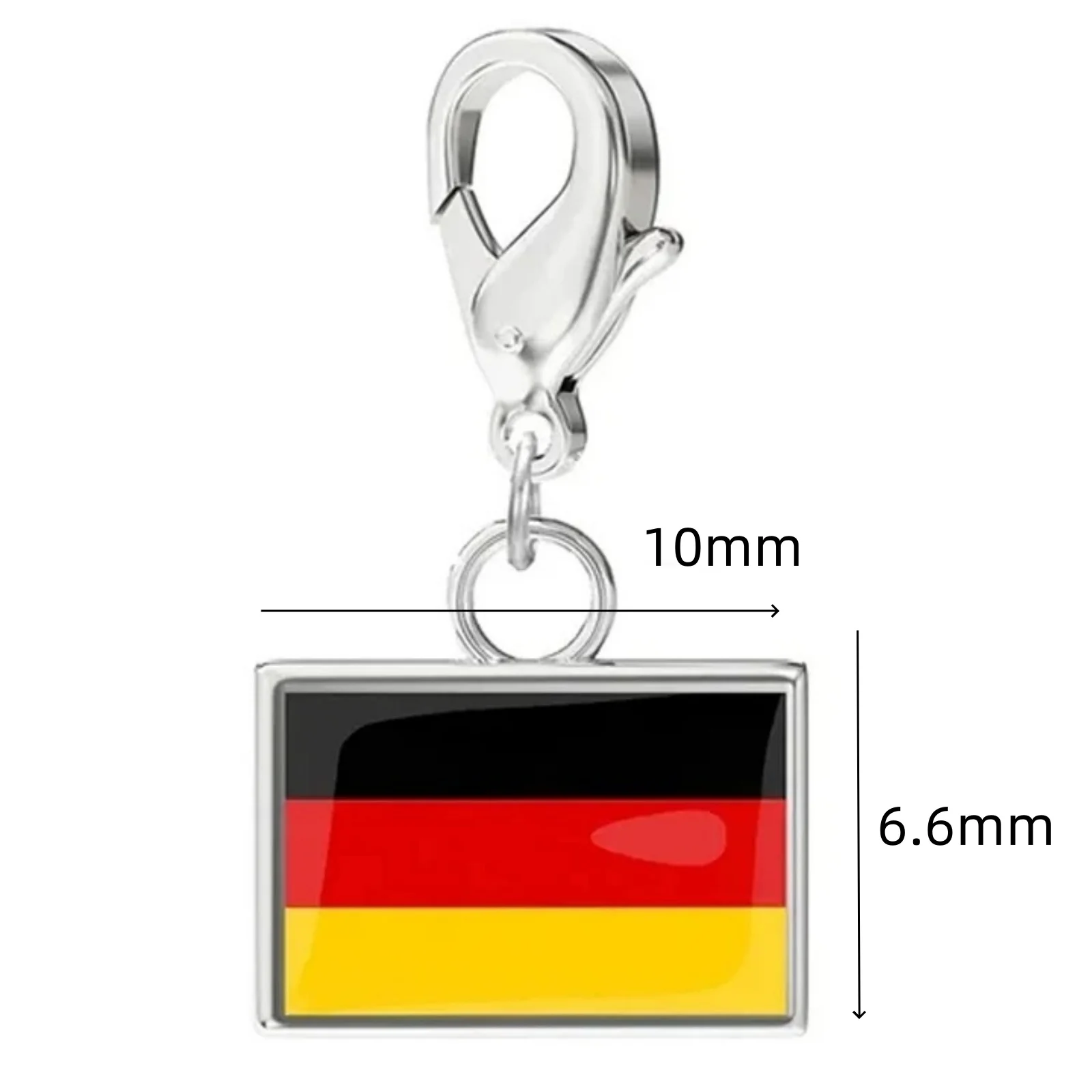 Flaggen-Karabinerhaken Stahlanhänger Edelstahl Mode Französische Deutsche Nationalflagge Anhänger DIY Armband Schlüsselanhänger Geschenk – Detail 9