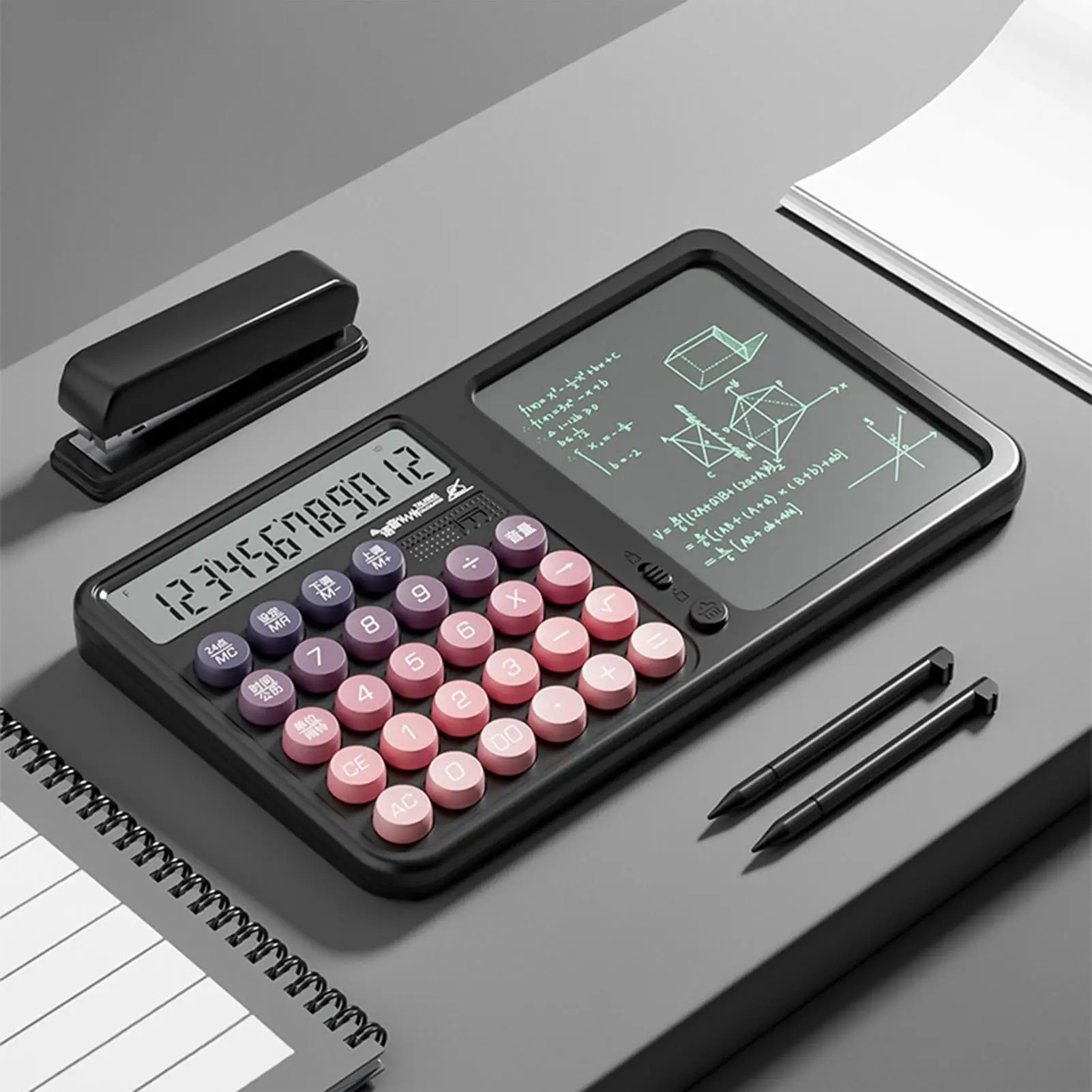Calculator With Writing Pad Desk Calculator Calculation Tool With Handwriting Drafting Board Large Display Eye Protection For