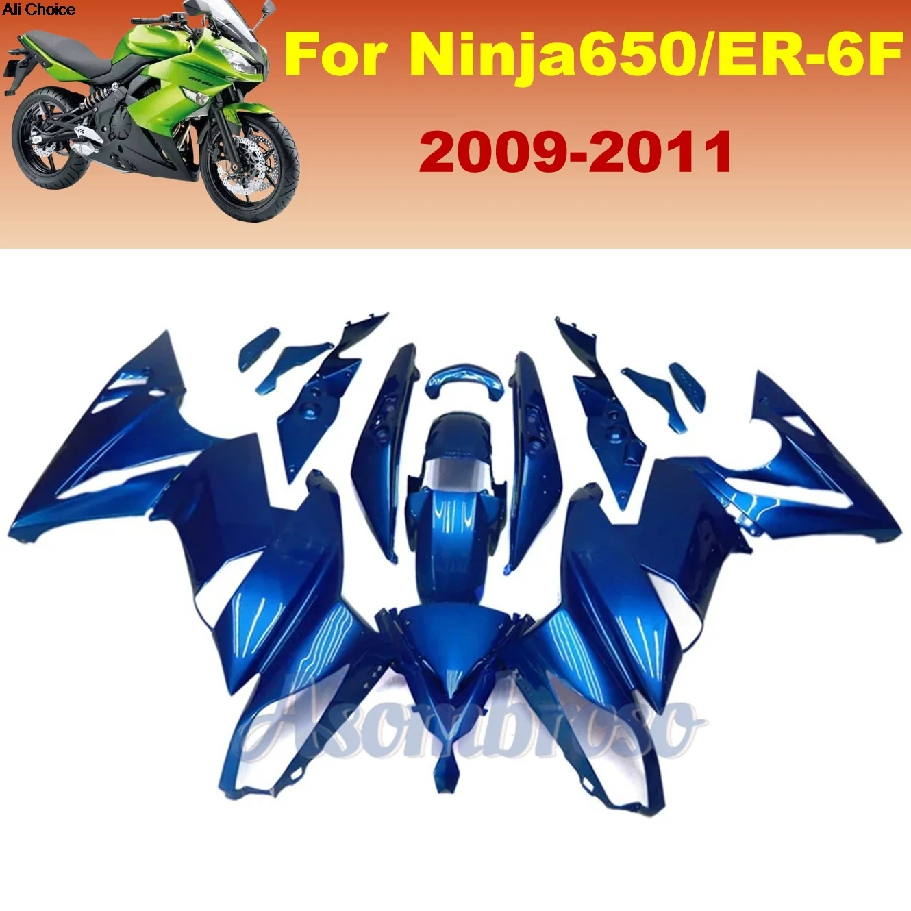 

For Kawasaki Ninja 650 2009-2011 Ninj650 ER-6F ABS Fairing Kit Injection Motorcycle Bodywork Set | Blue