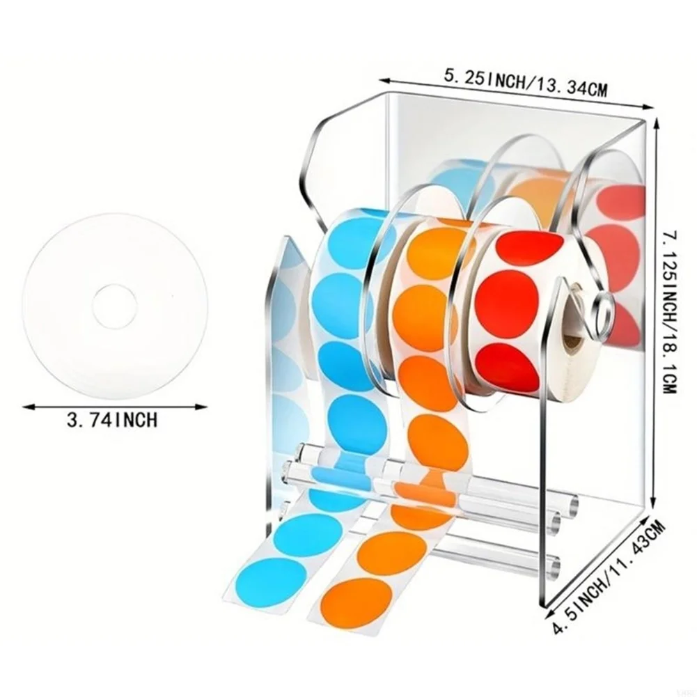 Clear Tape Dispenser 3 Tier Roll Holder For Craft Station For Desktop Organization Adjustable Tier Spacing Transparent Finish