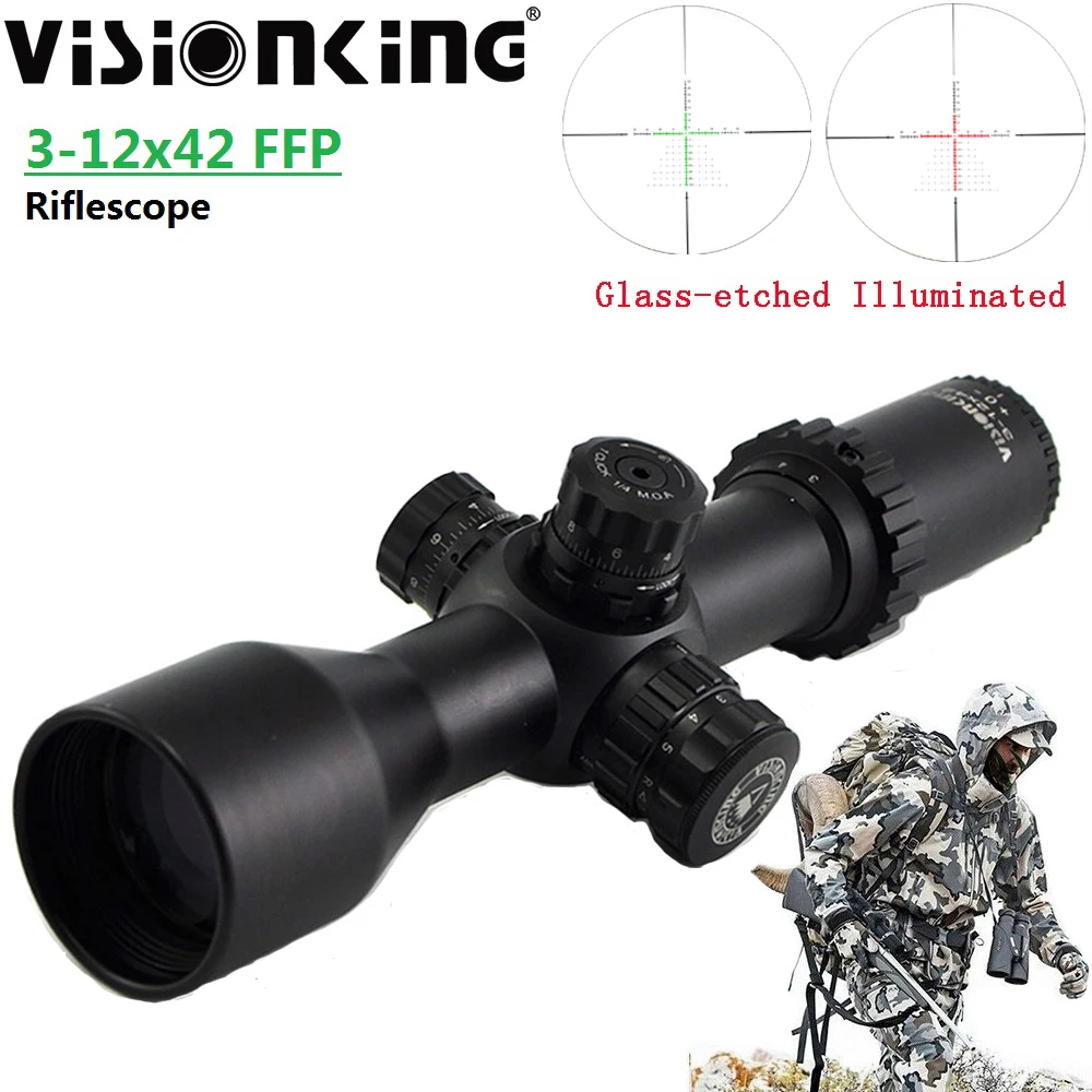 Visionking 3-12x42 FFP Wide Angle Riflescope First Focal Plane Target Shotting Tactical Rifle Scope Mil-Dot Hunting Riflesope