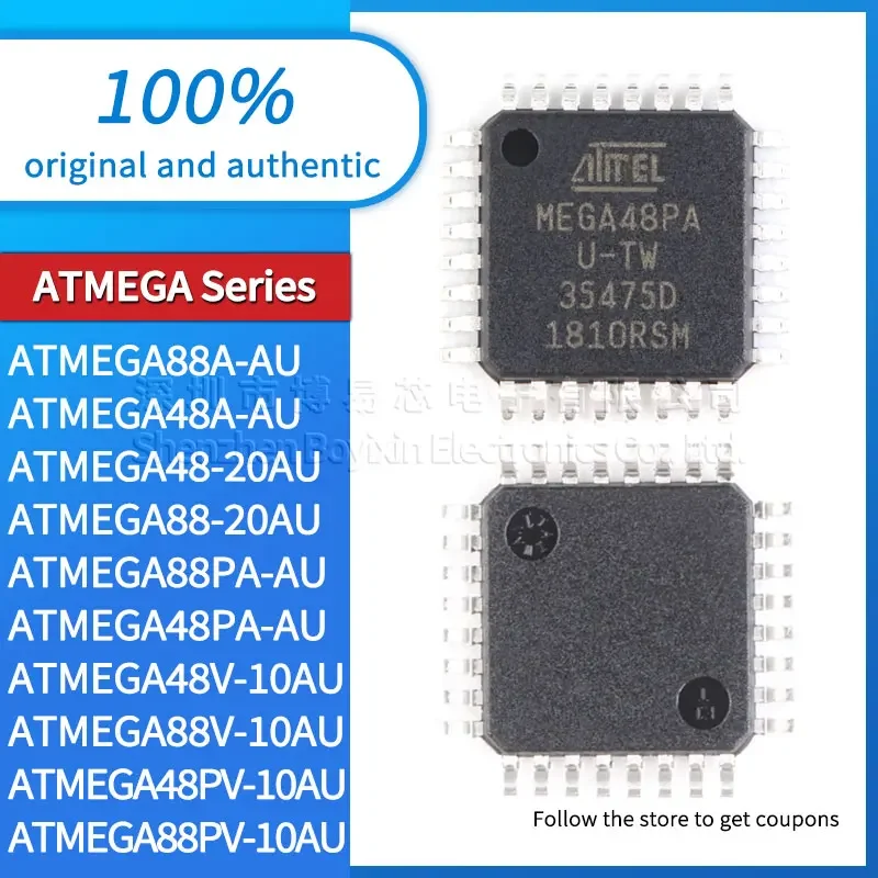 

Original ATMEGA88PV ATMEGA88PA ATMEGA88A ATMEGA88 ATMEGA48PV ATMEGA48PA ATMEGA48V ATMEGA48A ATMEGA48 ATMEGA88V-10AU AU 20AU TQFP