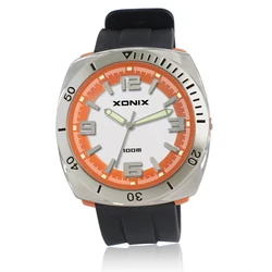 XONIX Personality Men Sports Watchs Waterproof 100m Swimming Diving Wristwatch Montre Homme Relojes Hombre Luminous Quartz ZB