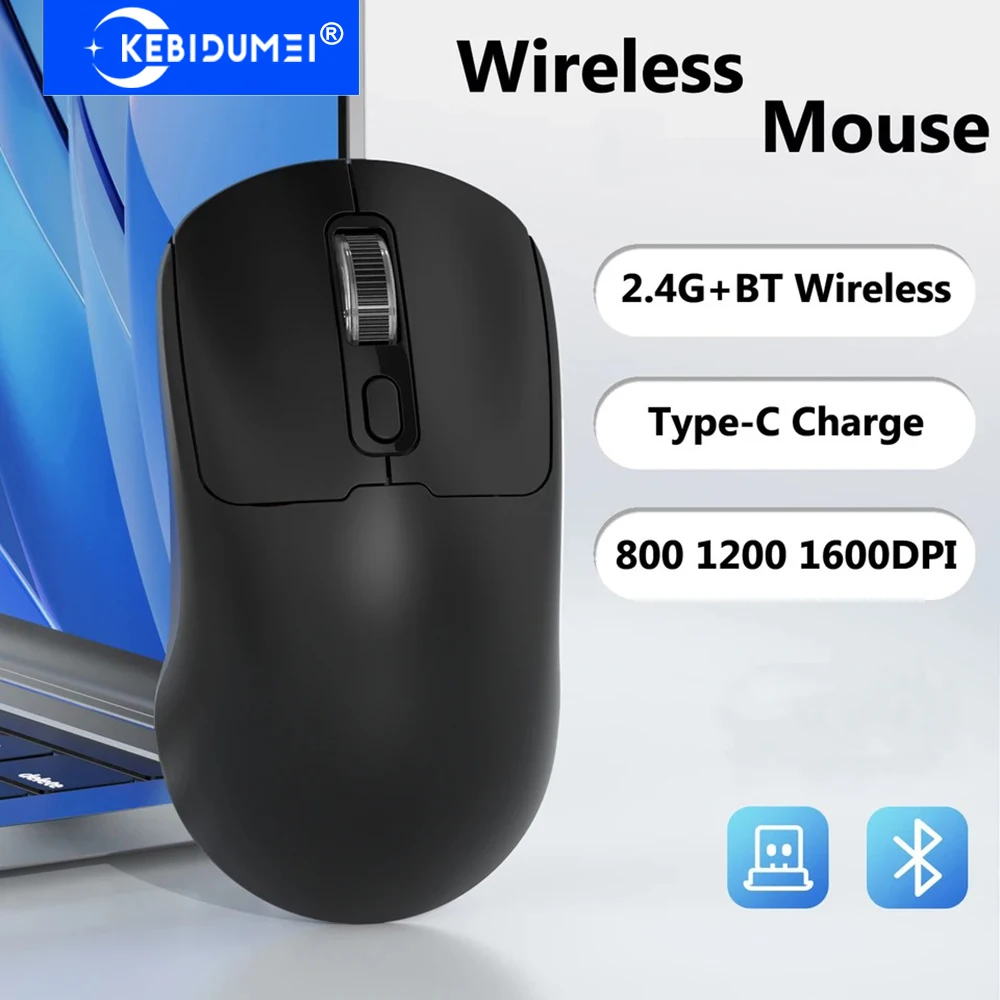 

Мышь Bluetooth 5,4, двухрежимная беспроводная мышь 2,4G, перезаряжаемая Slient Mouse, игровая мышь, эргономичные мыши для ПК, ноутбука Macbook