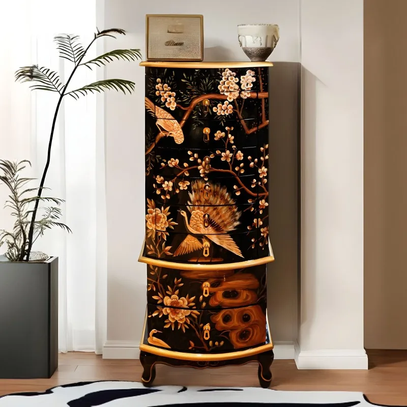 

Chinese-style painted phoenix chest, bedroom cabinet, locker, household living room, storage cabinet