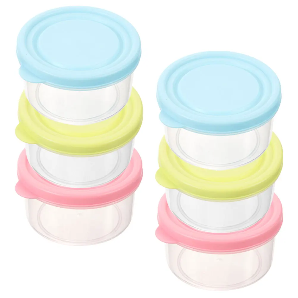 

6 шт. чашки для соуса с крышками, многоразовые маленькие контейнеры для хранения для кухни, вечеринки, барбекю, пикника, плотно герметизирующие контейнеры для еды