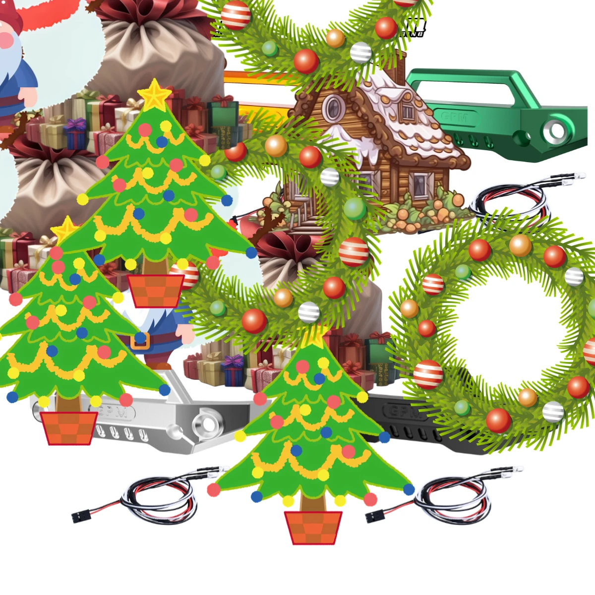 

GPM 7075 Alloy Front Bumper With LED Lights For TRAXXAS Mini Maxx Monster Truck