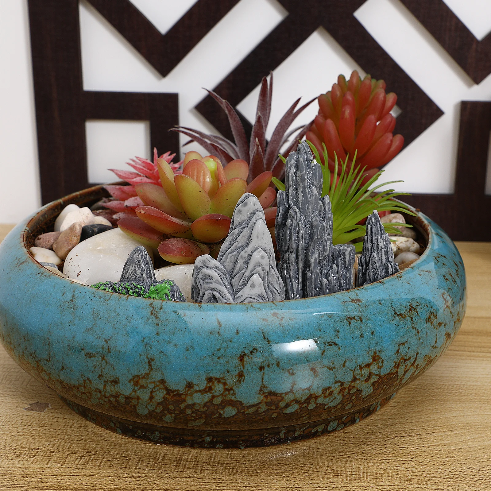 

Miniature Rockery Aquarium Decor 8pcs Creative Resin Fish Tank Ornaments Bonsai Landscape Gardening Craft Home Decor