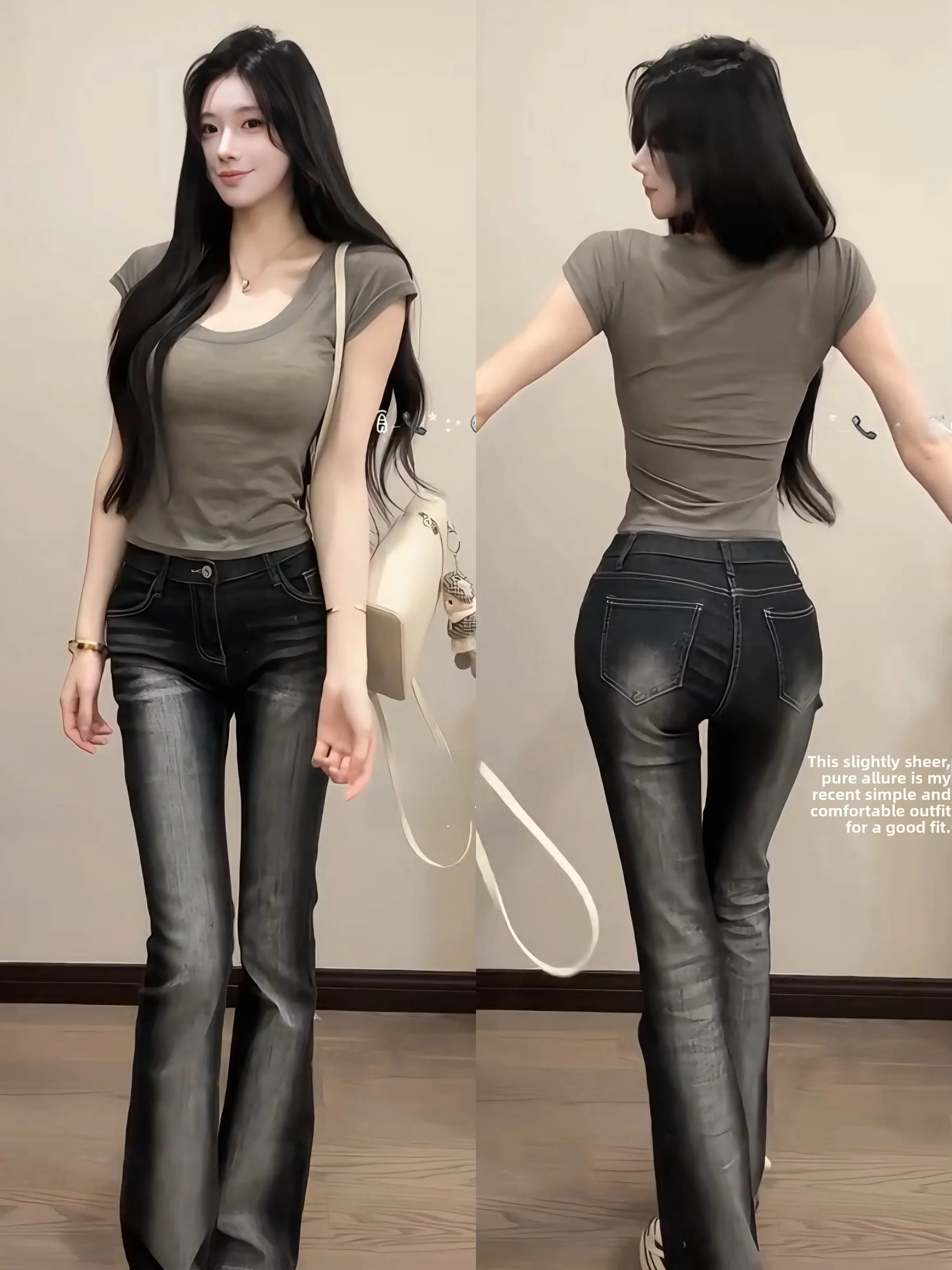 

High Waist Straight Leg Jeans Women's plus Size Distred Slim Fit High Waist Jeans Casual Sle Long Pants Autumn Season