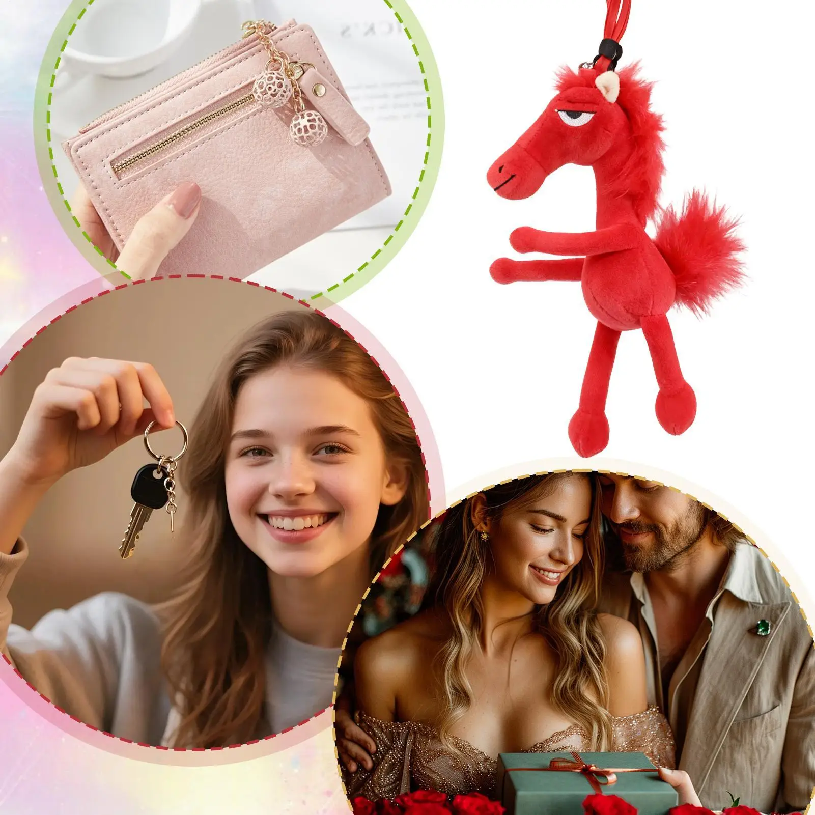 

2026 Chinese New Year Horse Plush Chinese Cute Soft Home Decors Horse Stuffed Animal For Cars Bags Dining Tables Shop Home