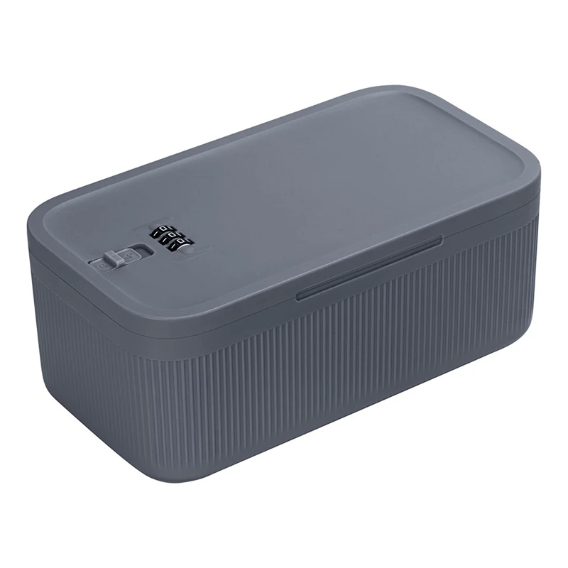 AA49 Lockable Storage Box, Locking Medicine Box, Cell Phone Locked Jail, Containers Bin For Personal Refrigerator Home