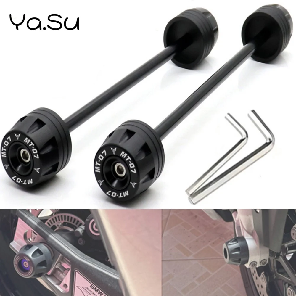 Motorcycle Front and Rear Axle Anti Drop Rod Protection Ball for Yamaha MT07 FZ07 21-23